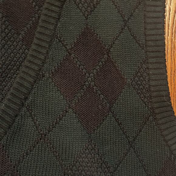 Vintage Sansabelt Sport Wool Sweater Vest Mens XL Green Navy Academia Preppy - Picture 4 of 9